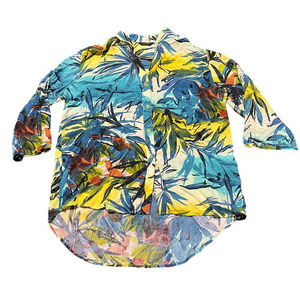 Jams World 50 Years‎ Hawaiian Button Shirt Blouse Floral Tropical Size Medium